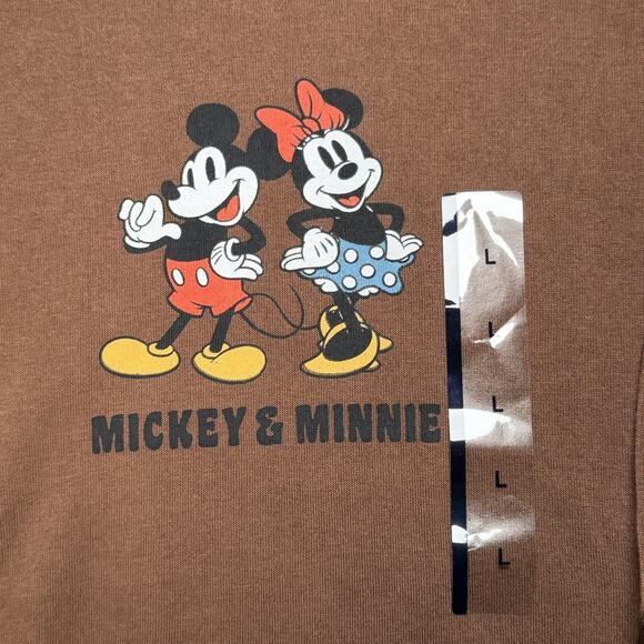 Disney Mickey & Friends Womens Size Large Graphic Sweatshirt Unbothered Brown - Picture 4 of 8
